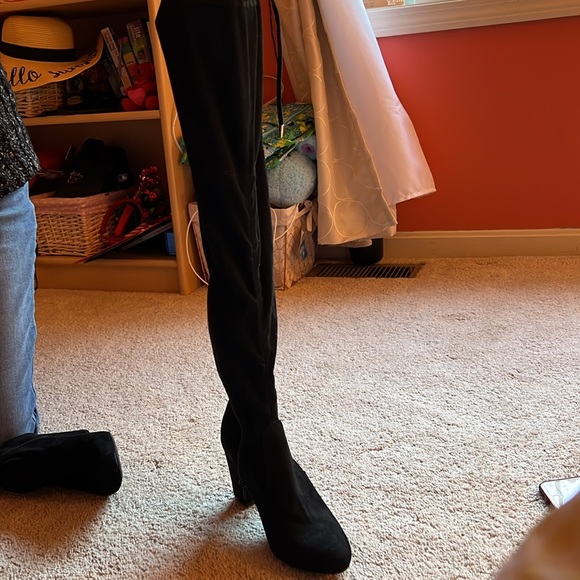 Women’s faux suede over-the-knee boots - Picture 7 of 7